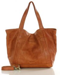 Shopperka skórzana MARCO MAZZINI camelowa vs119b. Shopper bag damskie bez wzorów, ze skóry, na ramię, duże, bez dodatków. Za 521.55 zł.