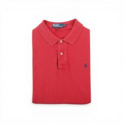 Męska koszulka polo z krótkim rękawem. Czerwone koszulki polo męskie Ralph Lauren, l, bez wzorów, z tkaniny, bez ramiączek. Za 102.20 zł.