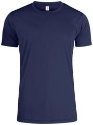 Clique Koszulka Junior Active z poliestru UV/50 – dark navy. Niebieskie t-shirty damskie CLIQUE, bez wzorów, z dzianiny, bez kołnierzyka. Za 88.40 zł.