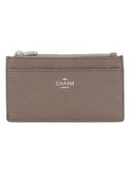 Charm Skórzany portfel w kolorze szarobrązowym - 13,5 x 7,5 x 1 cm rozmiar: onesize. Brązowe portfele damskie Charm, bez wzorów, z materiału. Za 43.99 zł.