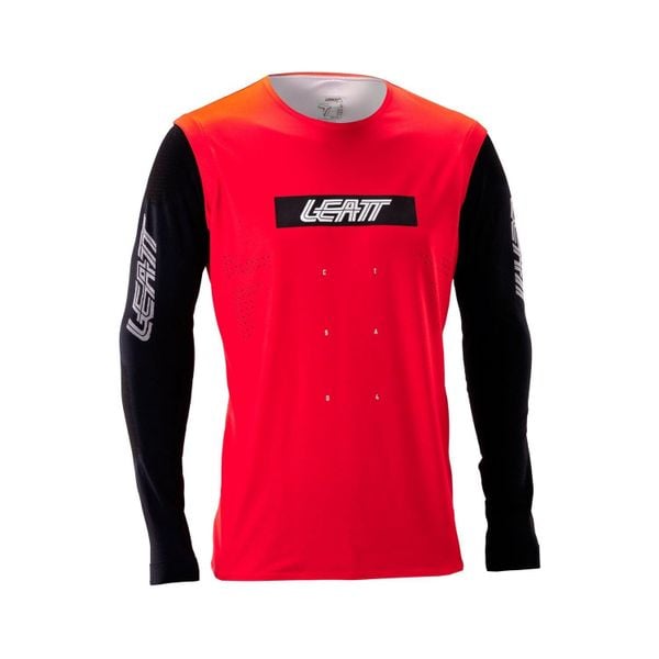 Koszulka rowerowa LEATT Jersey MTB Gravity 8.0. Czerwone t-shirty sportowe męskie LEATT, l, z dzianiny, bez ramiączek, rowerowe. Za 449.00 zł.