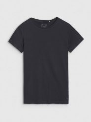4F T-shirt slim z modalem damski - czarny S. Czarne t-shirty damskie 4f, s, bez wzorów, z bawełny, bez kołnierzyka. W wyprzedaży za 39.99 zł.