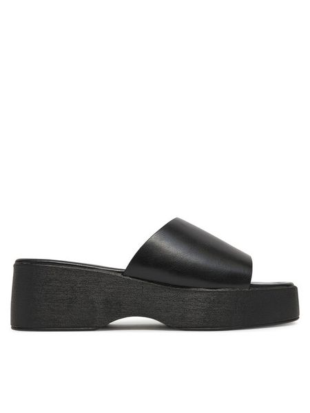 DeeZee Klapki ST024206-1 Czarny. Czarne klapki damskie DeeZee, bez wzorów, z materiału, bez obcasa. Za 119.99 zł.