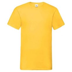 Koszulka Unisex Dla Dorosłych Z Dekoltem W Szpic. Brązowe bluzki damskie Fruit of the Loom, xl, bez wzorów, sportowe, bez kołnierzyka, bez ramiączek. Za 39.99 zł.