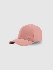 4F Czapka z daszkiem snapback uniseks - różowa XS/S (56cm). Czerwone czapki z daszkiem damskie 4f, bez wzorów, z bawełny. Za 59.99 zł.