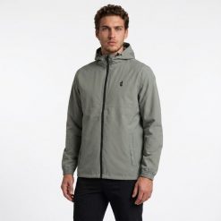 Kurtka trekkingowa męska wodoodporna AULP DOLAN rozpinana z kapturem. Zielone kurtki męskie Aulp, m, bez wzorów, z softshellu, sportowe, z kapturem. Za 229.99 zł.