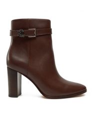 LAUREN RALPH LAUREN Botki 802937808003 Brązowy. Brązowe botki damskie Lauren Ralph Lauren, ze skóry, bez obcasa, na słupku, bez zapięcia. Za 1,019.00 zł.