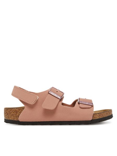 Birkenstock Sandały Milano As Kids 1029519 S Różowy. Czerwone sandały dziewczęce Birkenstock, ze skóry, bez zapięcia. Za 249.99 zł.