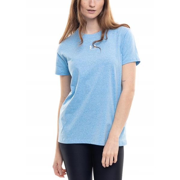 Koszulka Kobieta Sportowa Under Armour T-shirt Bluzka Bawełniana roz. XS. Niebieskie bluzki sportowe damskie Under Armour, s, z bawełny, bez kołnierzyka, bez ramiączek. Za 94.00 zł.