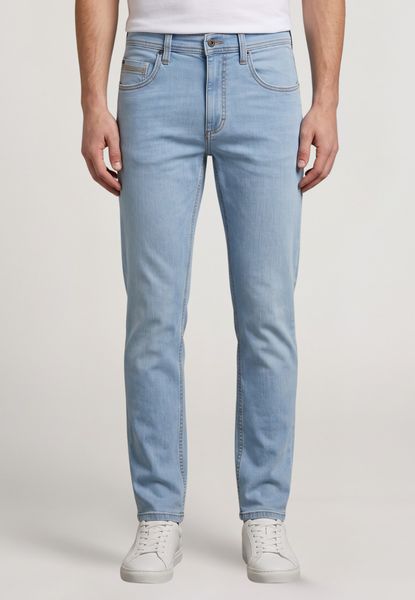 Męskie Spodnie Jeansowe Mustang Style Washington Straight Denim Blue 1017692 5000 401. Niebieskie spodnie materiałowe męskie Mustang, bez wzorów, z denimu. Za 179.99 zł.