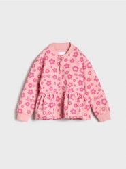 Rozpinana bluza z baskinką Barbie - różowy. Czerwone bluzy i bluzki niemowlęce Sinsay, bez wzorów, bez ramiączek, bez kaptura. W wyprzedaży za 13.99 zł.