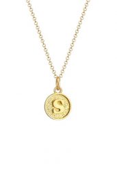 Elli Płytka damska Inicjał Litera S Minimal w srebrze próby 925 Sterling Silver Naszyjniki 1 ct Damski. Szare naszyjniki damskie Elli, srebrne. Za 168.99 zł.