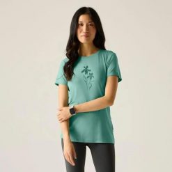 T-shirt damski Regatta Fingal Stretch. Zielone t-shirty damskie Regatta, m, bez wzorów, z elastanu, bez kołnierzyka. Za 109.50 zł.