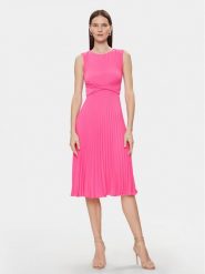 Nissa Sukienka koktajlowa RZ14841 Różowy Slim Fit. Czerwone sukienki damskie Nissa, bez wzorów, z syntetyku, wizytowe, bez kołnierzyka, bez ramiączek. Za 869.99 zł.