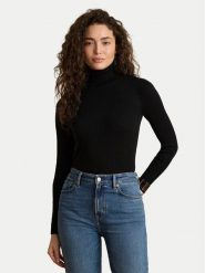 LAUREN RALPH LAUREN Golf 200B22258002 Czarny Slim Fit. Czarne golfy damskie Lauren Ralph Lauren, xxl, bez wzorów, z bawełny, bez ramiączek. Za 639.99 zł.