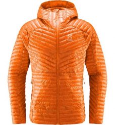 Męska Kurtka Turystyczna Izolowana Lekka Pakowna L.I.M Mimic. Brązowe kurtki męskie Haglöfs, l, bez wzorów, z kapturem. Za 599.00 zł.