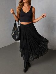 Milan Kiss Spódnica w kolorze czarnym rozmiar: M. Czarne spódniczki damskie Milan Kiss, m, bez wzorów, z koronki, z podwyższonym stanem, midi. Za 165.99 zł.