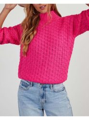 Milan Kiss Sweter w kolorze różowym rozmiar: L. Różowe golfy damskie Milan Kiss, l, bez wzorów, bez ramiączek. Za 188.85 zł.