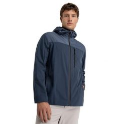 Męska przeciwdeszczowa kurtka trekkingowa Siroko Ventra Blue. Niebieskie kurtki outdoor męskie SIROKO, m, bez wzorów, z kapturem. Za 296.00 zł.