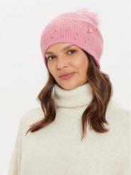 Guess Czapka AW5213 POL01 Różowy. Czerwone czapki zimowe damskie Guess, z materiału. Za 129.99 zł.