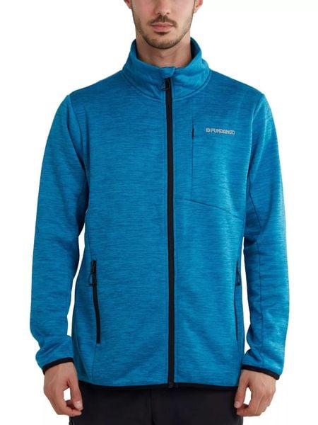 Sweter polarowy męski Fundango Jefferson Fleece. Niebieskie kardigany męskie Fundango, m, bez wzorów, z materiału, sportowe, bez kołnierzyka. Za 279.90 zł.