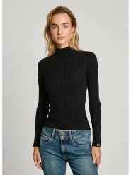 Pepe Jeans Koszulka w kolorze czarnym rozmiar: L. Czarne bluzki damskie Pepe Jeans, l, bez wzorów, z jeansu, bez kołnierzyka, bez ramiączek. Za 144.92 zł.