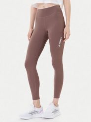 Adidas Legginsy Terrex Multi JM0422 Brązowy Slim Fit. Brązowe legginsy sportowe damskie Adidas, bez wzorów, z syntetyku, outdoorowe. Za 249.99 zł.