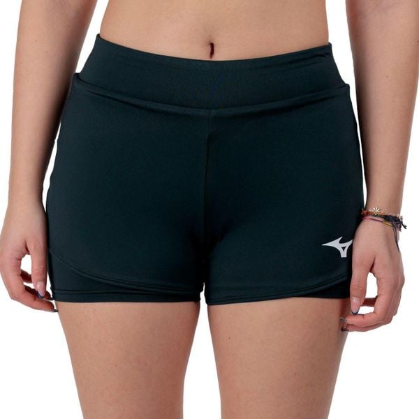 Short Mizuno Flex Mujer. Czarne szorty damskie Mizuno, bez wzorów, z meshu. Za 78.99 zł.