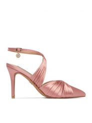 Nine West Szpilki CEO-259-73 02 Różowy. Czerwone szpilki Nine West, bez wzorów, z materiału, bez obcasa. Za 249.99 zł.