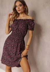 Czarno-Czerwona Bawełniana Sukienka z Gumką w Talii o Fasonie Hiszpanki Jazmi. Czarne sukienki damskie Renee, na co dzień, l, z aplikacjami, z bawełny, eleganckie, bez kołnierzyka, bez ramiączek, midi, kopertowe. W wyprzedaży za 38.49 zł.