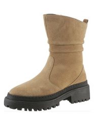 Heine Skórzane kozaki w kolorze jasnobrązowym rozmiar: 38. Brązowe kozaki damskie Heine, ze skóry, bez obcasa. Za 131.12 zł.