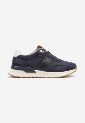 Granatowe Buty Sportowe Sneakersy z Ozdobnym Napisem Zaliadne. Niebieskie buty sportowe na co dzień męskie Born2be, bez zapięcia. Za 129.99 zł.