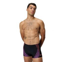 Kąpielówki męskie Speedo Duo Logo Print Aquashort. Brązowe kąpielówki męskie Speedo, m, bez wzorów, z elastanu, do pływania. Za 119.99 zł.
