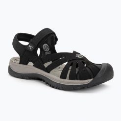 Sandały trekkingowe damskie KEEN Rose. Czarne obuwie trekkingowe damskie Keen, bez wzorów, bez obcasa. W wyprzedaży za 339.00 zł.