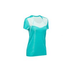 Koszulka turystyczna FH500 HELIUM damska. Niebieskie t-shirty damskie QUECHUA, xs, bez wzorów, z elastanu, bez kołnierzyka. Za 69.99 zł.