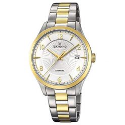 Zegarek "C4631-1" w kolorze srebrno-złotym. Szare, analogowe zegarki męskie Michael Kors, Fossil, ze stali. W wyprzedaży za 849.95 zł.