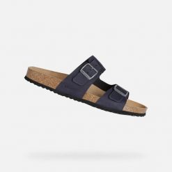 Sandały Geox Ghita. Brązowe sandały męskie Geox, ze skóry, bez zapięcia. Za 340.00 zł.