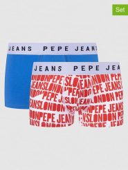 Pepe Jeans Bokserki (2 pary) w kolorze czerwonym i niebieskim rozmiar: XL. Czerwone bokserki męskie Pepe Jeans, bez wzorów, z jeansu. Za 54.95 zł.