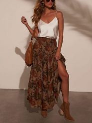 Milan Kiss Spódnica w kolorze brązowym rozmiar: L. Brązowe spódniczki damskie Milan Kiss, l, bez wzorów, maxi. Za 152.99 zł.