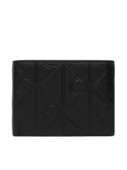 Calvin Klein Portfel Xl Emblem Aop Emboss Trifold LV04D1235G Czarny. Czarne portfele męskie CALVIN KLEIN, bez wzorów, ze skóry. Za 369.99 zł.