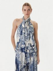 Guess Top W6GHA2 W2463 Niebieski Regular Fit. Niebieskie topy damskie Guess, xs, z aplikacjami, z wiskozy, bez ramiączek. Za 474.99 zł.