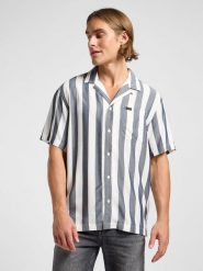 LEE MĘSKA KOSZULA LEE RESORT SHIRT RIVET NAVY 112364214. Niebieskie koszule męskie Lee, m, bez wzorów, bez kołnierzyka, bez ramiączek. Za 139.99 zł.