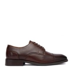 Półbuty GINO ROSSI. Brązowe buty wizytowe męskie Gino Rossi, bez zapięcia. Za 260.99 zł.