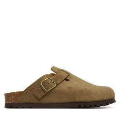 Klapki Scholl. Brązowe klapki damskie Scholl, bez wzorów, bez obcasa. Za 309.99 zł.