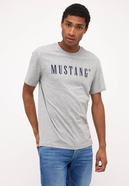 Męski T-Shirt Koszulka Mustang Style Austin Mid Grey Melange 1014695 4140, L. Szare t-shirty męskie Mustang, l, bez wzorów, z bawełny, bez kołnierzyka. Za 79.99 zł.