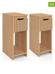 IDOMYA Essentials Stoliki nocne (2 szt.) w kolorze jasnobrązowym - 20 x 50 x 30 cm rozmiar: onesize. Brązowe koszule nocne damskie IDOMYA Essentials, bez wzorów, z materiału. Za 252.99 zł.