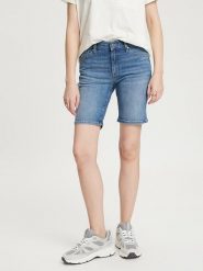 Cross Jeans Szorty dżinsowe w kolorze niebieskim rozmiar: W31. Niebieskie szorty damskie Cross Jeans, z aplikacjami, z jeansu, klasyczne, z podwyższonym stanem. Za 105.38 zł.