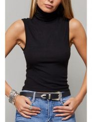 Milan Kiss Top w kolorze czarnym rozmiar: L. Czarne topy damskie Milan Kiss, l, bez wzorów, bez kołnierzyka. Za 104.99 zł.