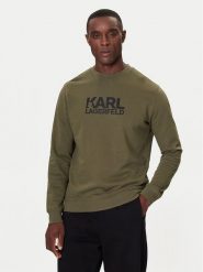 KARL LAGERFELD Bluza 705091 554917 Zielony Regular Fit. Zielone bluzy bez kaptura męskie Karl Lagerfeld, m, z bawełny. Za 439.99 zł.