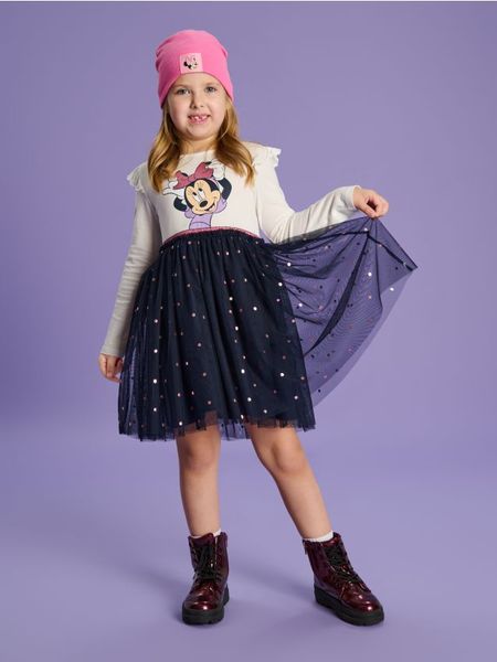 Sukienka Myszka Minnie - wielobarwny. Sukienki dziewczęce Sinsay, bez wzorów, z tiulu, bez ramiączek, długie. Za 29.99 zł.